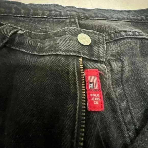 Vintage Ralph Lauren Polo Women’s Black Denim Cropped Saturday Jeans Size 12 - Picture 2 of 4